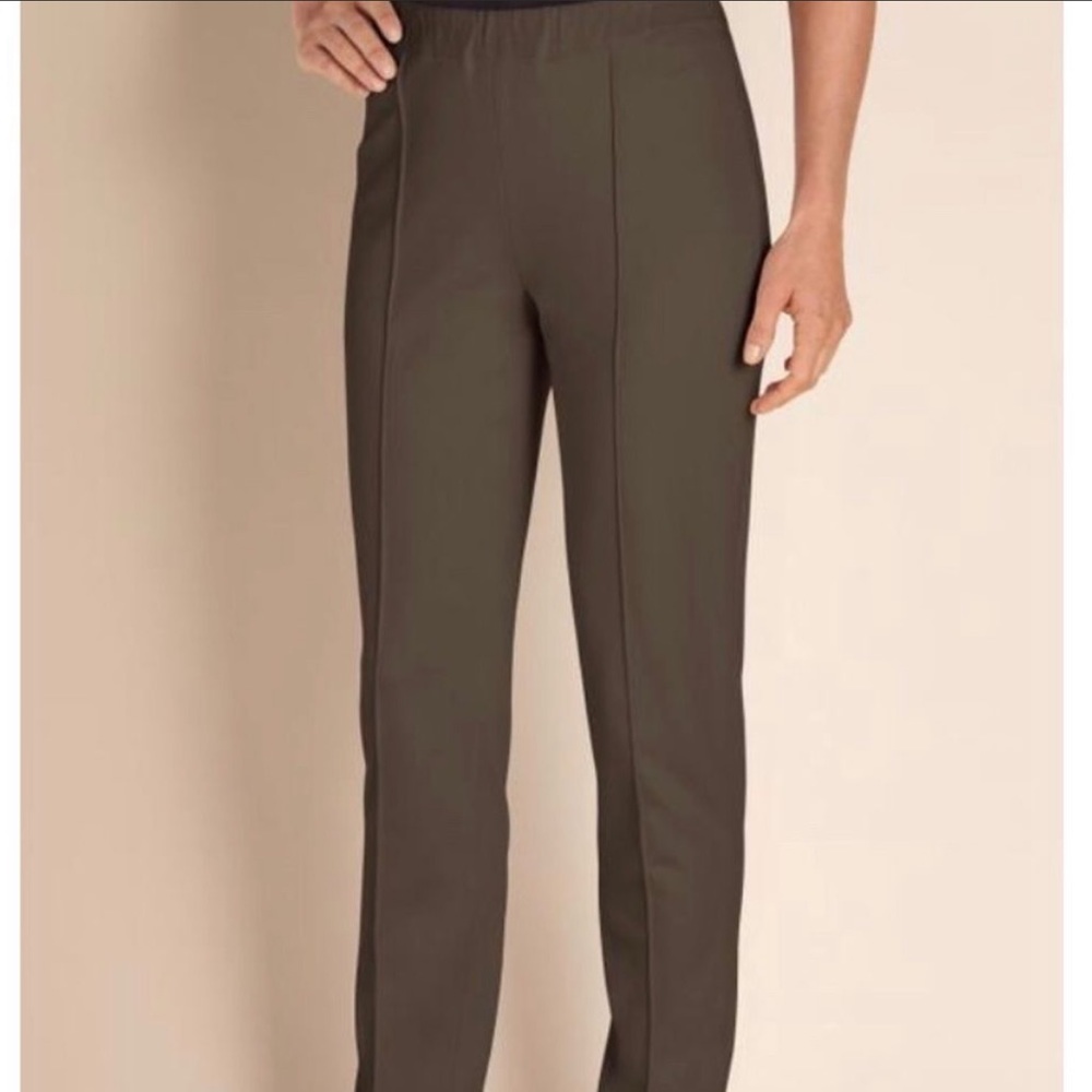 Soft Surroundings Flat Front Trouser Legging Front Seam Pants Size Medium